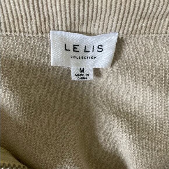 Le Lis Women‎ Top M Beige Collared 1/4 Zip Popover Corduroy Shacket Gorpcore - Picture 15 of 16